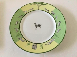 Hermes Africa Dinner Plate Zebra Green Tableware Animal Dish Tray Auth New 11 in - Picture 1 of 4