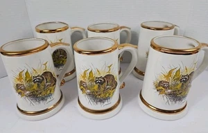 Jim Beam Whisky Stein Lockhart Mapaches 1980 Norfolk VA Regal China Coleccionable - Imagen 1 de 13