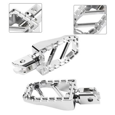 ‎Chrome Front Foot Pegs Floorboards For Harley Softail Fat Boy Low Rider 2018-23 - Image 1 of 4