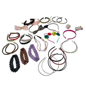 Lot of 33 Girls’ Headbands Multi Styles & Colors Fabric Plastic, Stretchy Floral - Picture 1 of 19
