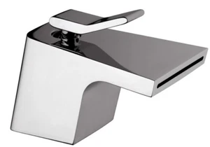 Design-Waschtischmischer Badarmatur Fachhandelsqualität a. verchromtem Messining - Bild 1 von 2