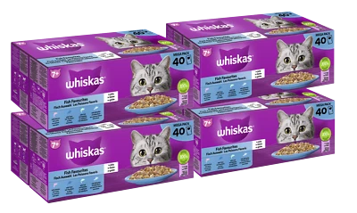 160x85g Whiskas Katzenfutter Nassfutter Fisch Auswahl in Gelee - Bild 1 von 4