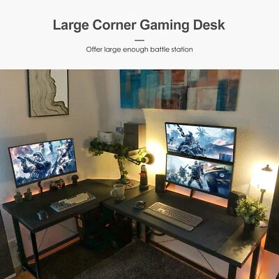 Gaming Schreibtisch,L-Form Computertisch Schreibtisch Eckschreibtisch Studie 2PC - Bild 1 von 4