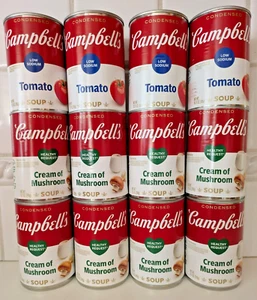 12 Campbells Soup Can 10.5oz,Exp2026 - Cream of Mushroom & Tomato - Picture 1 of 3
