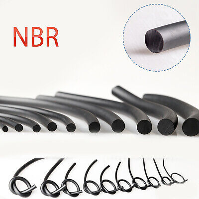 NBR Nitrile Rubber Round Bar Solid O-bar Sealing Strip For Diesel, Oil Φ2 - Φ30 • 1.62£