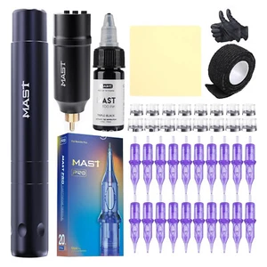 Mast Permanent Make-up Set Air Tattoo Pen Maschine T2 Batterie Cartridge Ink Kit - Bild 1 von 16