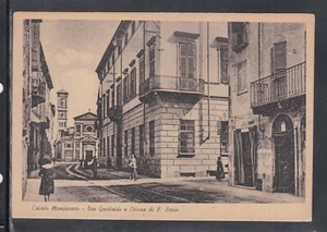 Cartolina Casale Monferrato Via Garibaldi e Chiesa S. Ilario ANIMATA AF1509 - Imagen 1 de 1