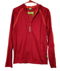 Hugo Boss Mens S Hoodie 1/4 Zip Pullover Sweatshirt Red Earth Air Water Fire - Picture 1 of 8