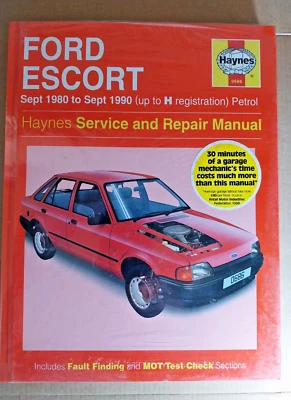 HAYNES WORKSHOP MANUAL FORD ESCORT (PETROL)(SEPT '80 TO SEPT '90) - Imagen 1 de 4