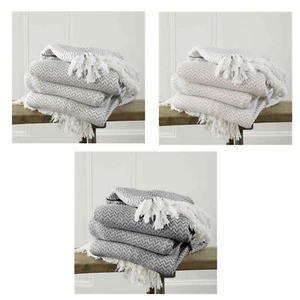 COUNTRY CLUB SAFI Throw Blanket 100 % Cotton 170 x 200 cm - Picture 1 of 4