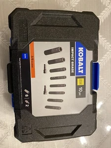 New Kobalt 3/8 Drive Metric 10 Piece Deep Impact Socket Set 864581 6-point - Bild 1 von 2