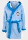 Boys Fireman Sam Dressing Gown Hooded Blue Bath Robe Soft Fleece Age 7-8y Kids