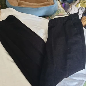 M&S Luxury Black Cord Trousers Sz 44 R Cotton Elastane - Picture 1 of 9