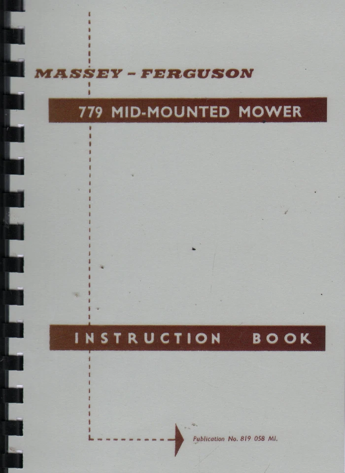 Libro de instrucciones para tractor cortacésped Massey Ferguson "779" de montaje medio