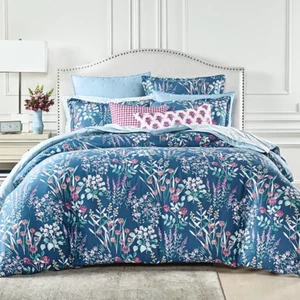 Sky Midnight Meadow 100% Cotton 3 Pc Full/Queen Duvet Cover Set $260 - Picture 1 of 7