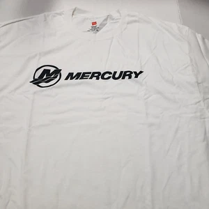 New Authentic Mercury Marine Short Sleeve Shirt White/ Black MERCURY Logo - Picture 1 of 19