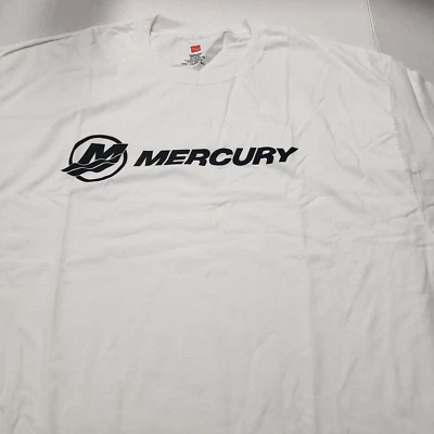 Nueva Camisa Auténtica Mercury Marine Manga Corta Blanca/Negro Logo MERCURIO Foto 1 de 4
