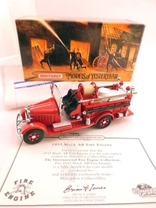 Matchbox Models of Yesteryear Fire Engine 1997 +Box +Paperwork YFE15-M 1935 Mack - Picture 1 of 14