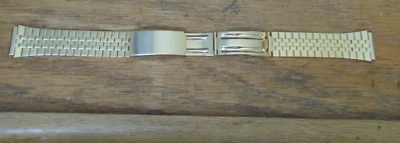 Винтажный ремешок для часов других производителей нержавеющая сталь желтый золотистый складная застежка 19 - Изображение 1 из 4