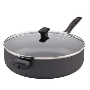 Dishwasher Safe 12 In. Aluminum Nonstick Skillet In Black With Glass Lid - Picture 1 of 12