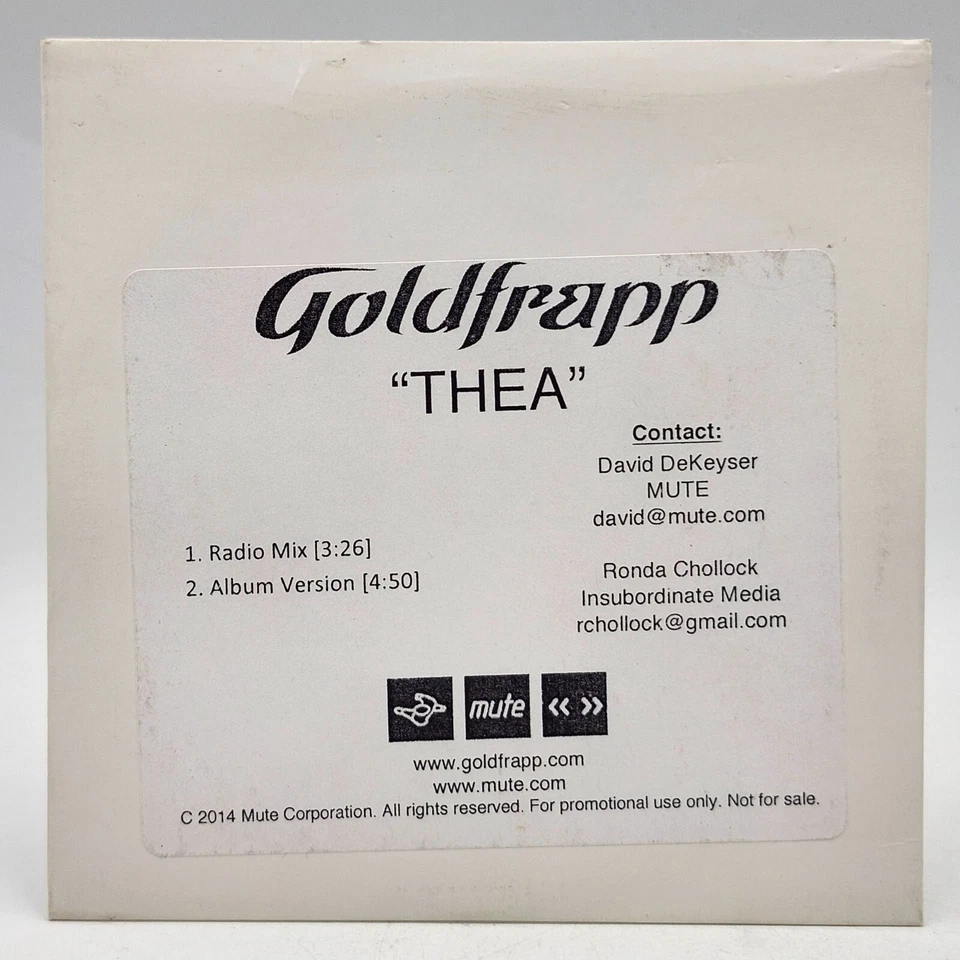 Goldfrapp Thea Promo CDr 2014 Mute Radio Mix Album Version - Image 1 of 2