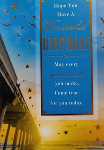 Hope you have a wonderful Birthday Card & Umschlag, Nachtmotiv, nagelneu - Bild 1 von 1