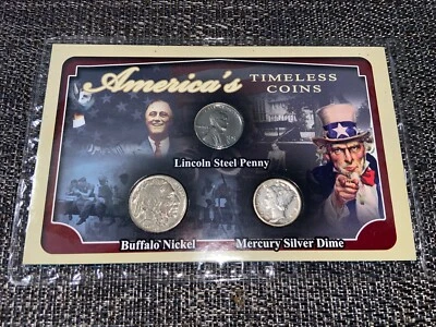 America's Timeless Coins 1943 mercury dime,1935 nickel and 1943 penny - Image 1 of 4