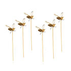 6x Bee Wire On Stick 4cm Metal Outdoor Ornament Yard/patio Garden Decor Small