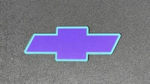 1998 - 2004 Chevrolet S10 2ND GEN Front Bowtie Emblem Version 2.0 Purple & Teal - Picture 1 of 8