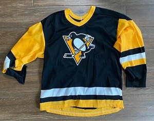PITTSBURGH PENGUINS KLASSISCHES SCHWARZES TRIKOT ~ CCM ~ GRÖSSE LARGE ~ TOLLER ZUSTAND - Bild 1 von 2