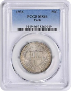 York Commemorative Silver Half Dollar 1936 MS66 PCGS - Picture 1 of 2