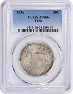 York Commemorative Silver Half Dollar 1936 MS66 PCGS - Image 1 of 2