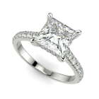 1.8 Ct Princess Cut Lab Grown Diamond Engagement Ring VS2 D White Gold 14k