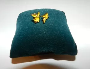 Playboy bunny TM stud earring gold tone yellow enamel NEW - Picture 1 of 1