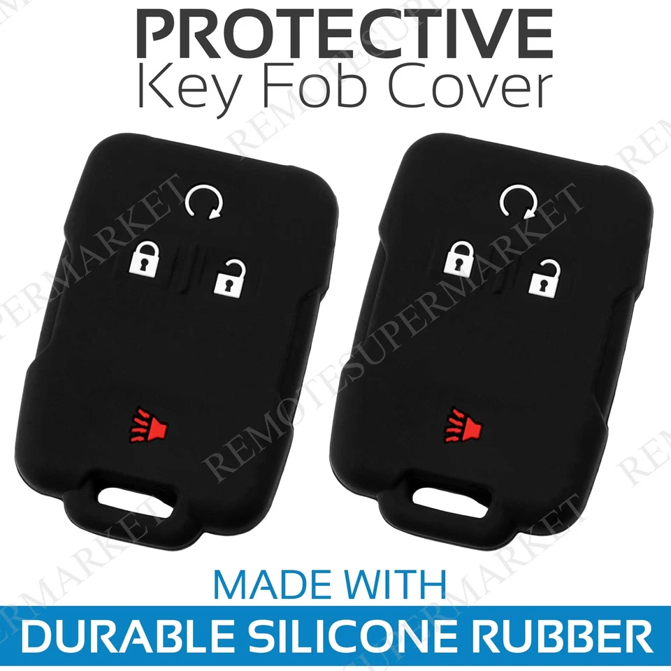 2 Key Fob Cover for 2014-2019 Chevrolet Silverado Remote Case Rubber Skin Jacket Foto 1 de 1