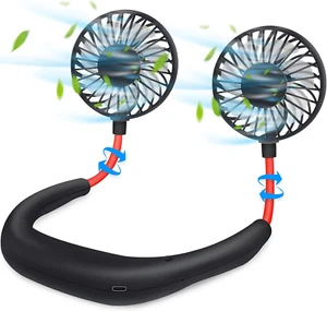 Portable Neck Fan 2500 Mah Rechargeable USB Hands-Free Mini Face Cooling Persona - Picture 1 of 11