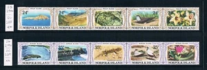 Norfolk Is 1982 Fauna and Flora -2 Strips of 5- SC 288-289 [SG 274a,279a] MNH A8 - Picture 1 of 3
