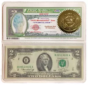 NEW LISTING-1976 Bicentennial $2 Dollar Bill US Federal Reserve Note Rare UNC - Picture 1 of 7