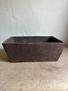Antique Handmade Wooden Canted Storage Box Early Small Square Nail Constructed - Picture 1 of 19