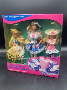 Vintage 1992 Barbie Sharin' Sisters Gift Set w Skipper & Stacie NIB Mattel 10143 - Bild 1 von 10