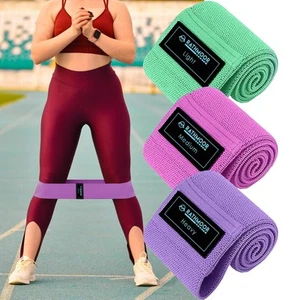 3 x Stoff Widerstandsbänder - strapazierfähig - Booty Gesäß Bein Hüfte Po Training - Bild 1 von 6