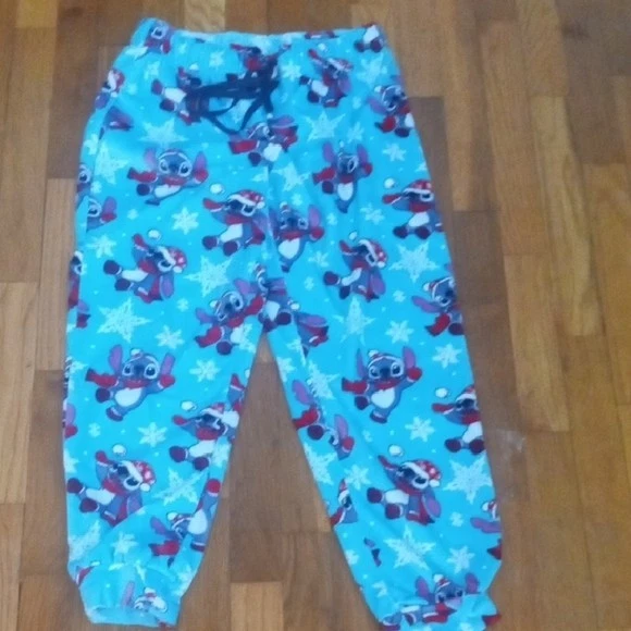 Pantalones de chándal para dormir de felpa para mujer Disney Stitch talla L (12-14) Foto 1 de 1