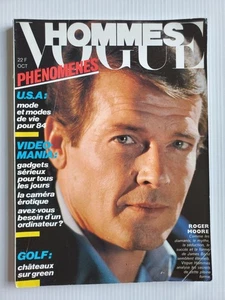 1983 Fr VOGUE Hommes magazine ROGER MOORE James Bond APPLE AD Lambert Wilson - Picture 1 of 15