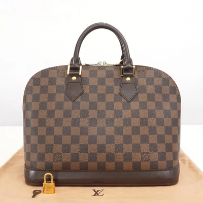 Auténtico bolso de mano Louis Vuitton LV Damier Alma PM N53151 marrón FL0055 #54532A Foto 1 de 4