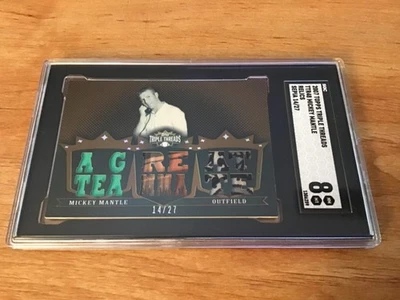 2007 Topps Mickey Mantle Personally Used Shirts Relic Card 14/27 SGC-8 Grade. - Image 1 of 4