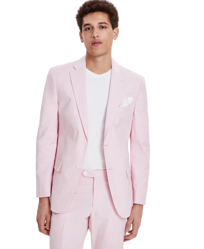 Tommy Hilfiger Para Hombres Traje Chaqueta Blazer 46 R Rosa Sólido Elástico Foto 1 de 1