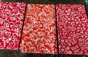 Fig Tree Fabrics Buon Natalie 3 x 1/2 Yard Fabric Pieces (Red) - Picture 1 of 2