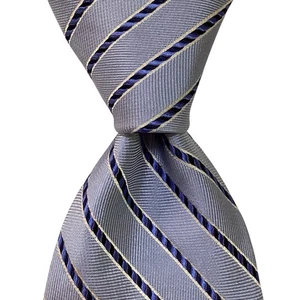 Corbata TOM JAMES Para Hombres 100% Seda XL 64 1/4" Diseñador EE. UU. A RAYAS Negra/Blanca Usada en Excelente Condición - Imagen 1 de 3