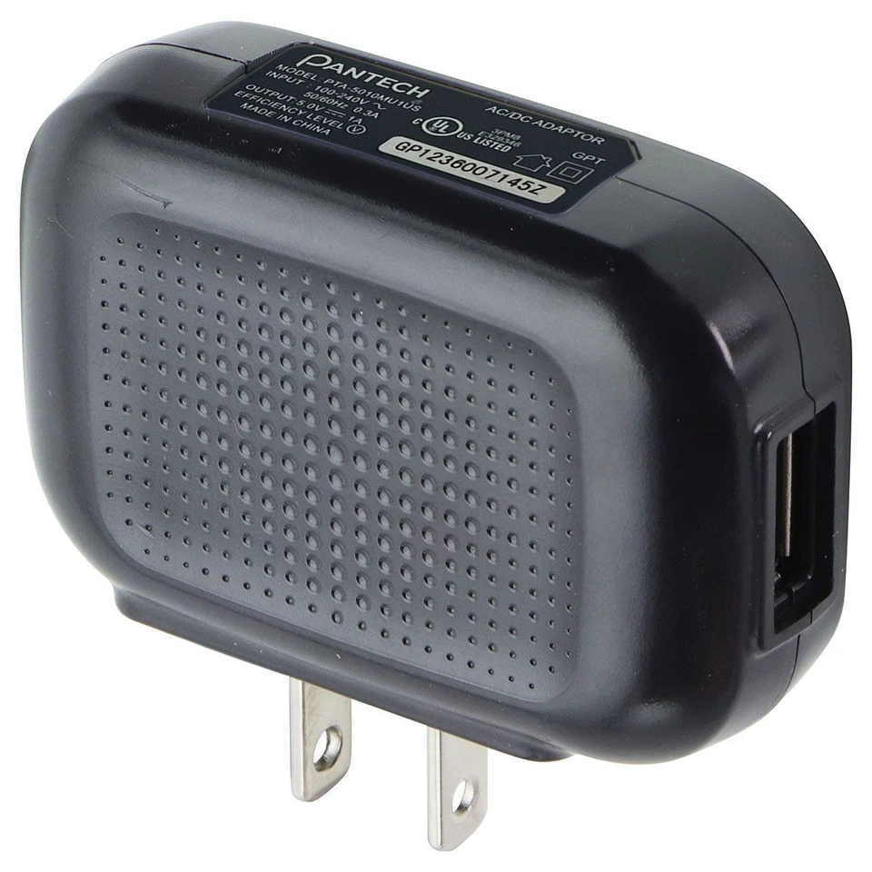 Adaptador USB cargador de pared OEM Pantech (CNRUSB) 5V/1A - negro Foto 1 de 3