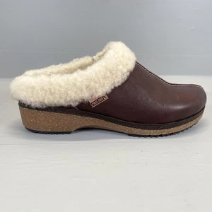 Pikolinos Granada Zapatos Mujer Talla 39 Marrón Cuero Imitación Piel de Oveja Zuecos Mules - Imagen 1 de 10